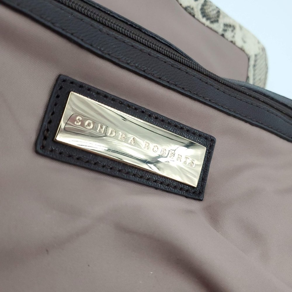 Sondra Roberts Leather Snake Print Handbag - Picture 7 of 8